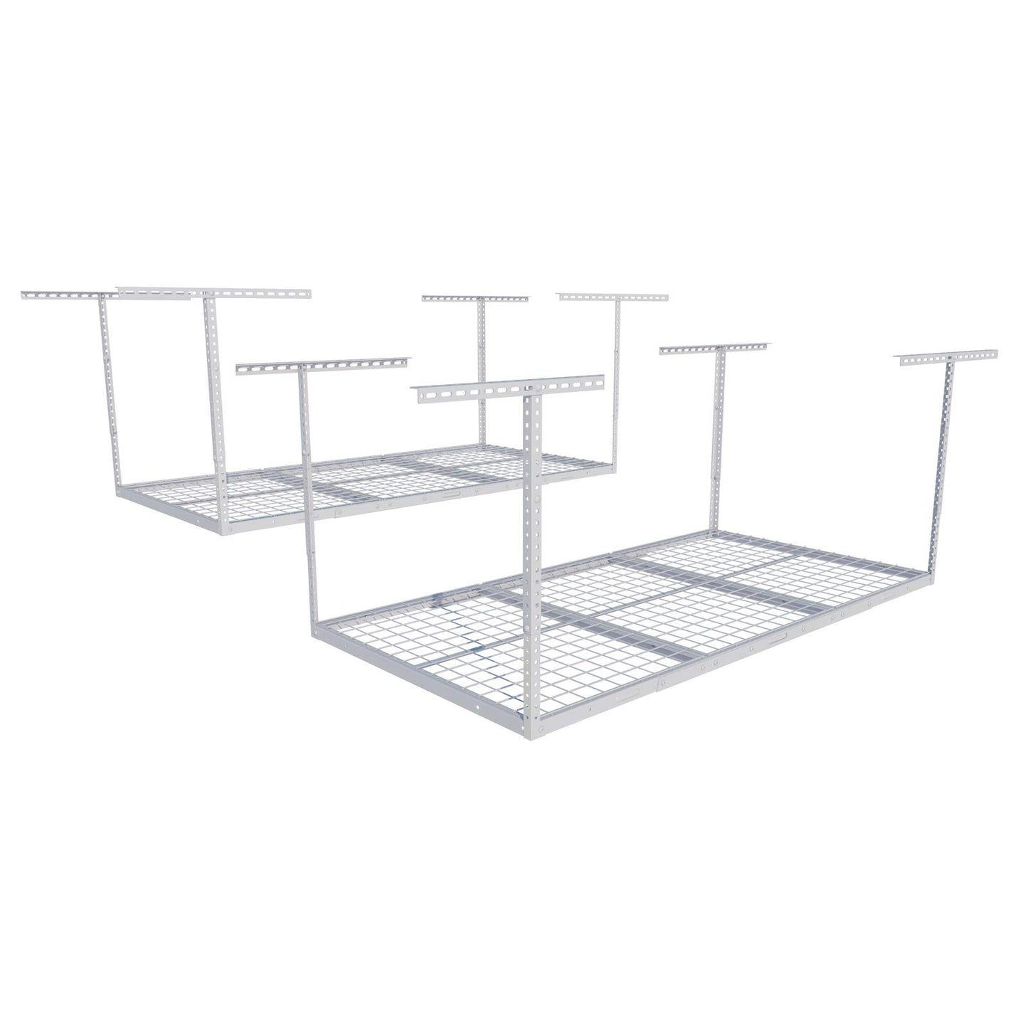 Overhead Garage Storage Rack 4x8 Adjustable Heavy Duty Ceiling Mounted Storage System 750 lbs Capacity Metal Garage Organizer Rack