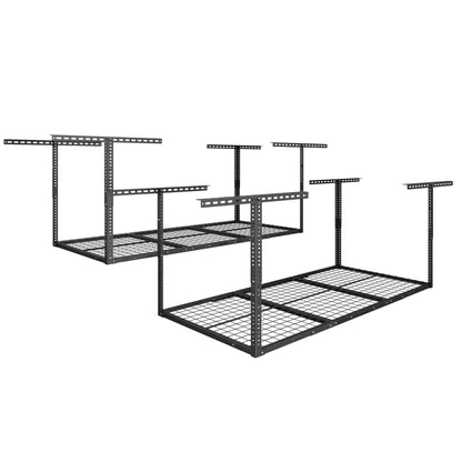 Overhead Garage Storage Rack 4x8 Adjustable Heavy Duty Ceiling Mounted Storage System 750 lbs Capacity Metal Garage Organizer Rack