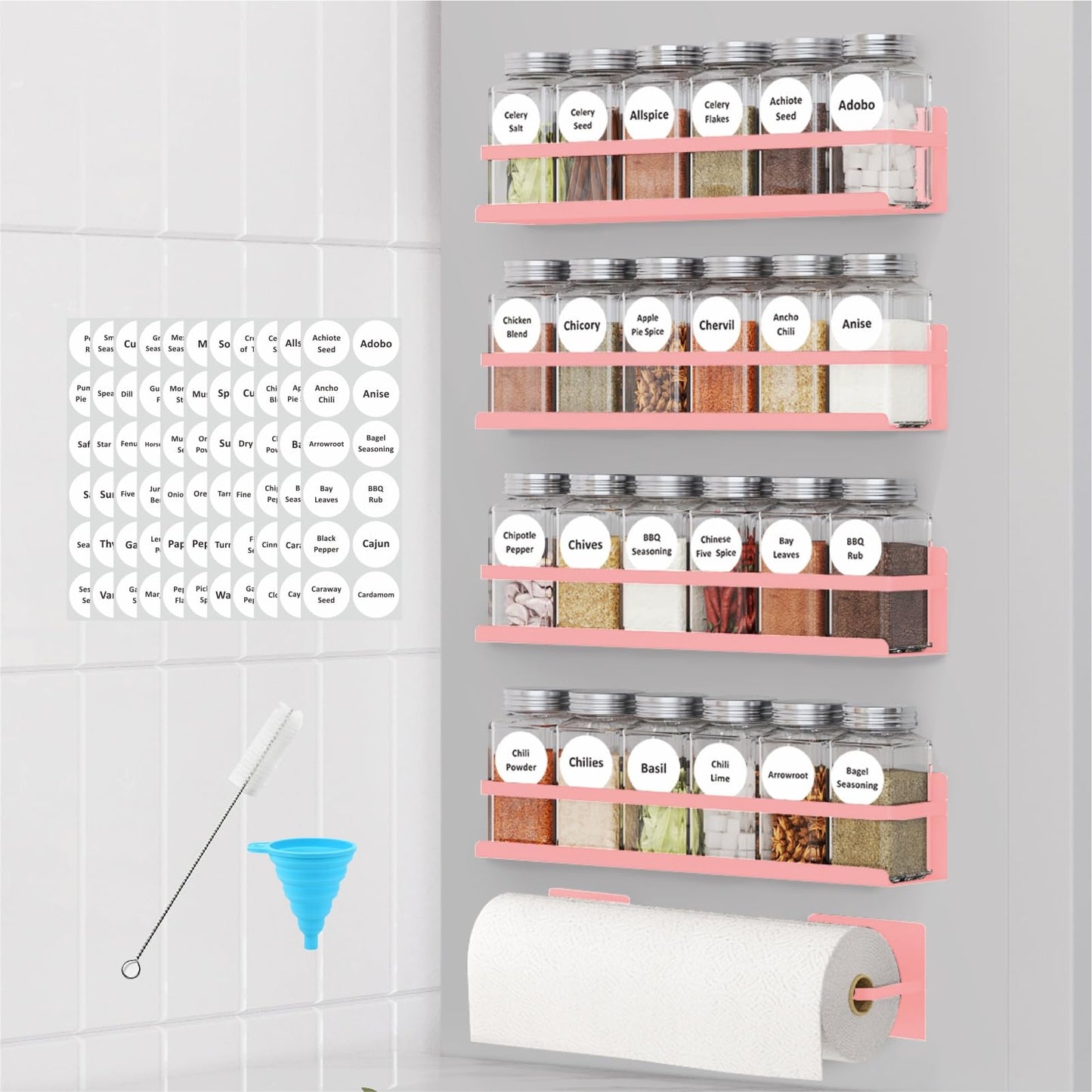 Magnetic Spice Rack for Refrigerator Metal Fridge Organizer Shelf