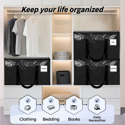 Extra Large Heavy Duty Moving Bags Storage Bags with Lids Storage Organizer Containers