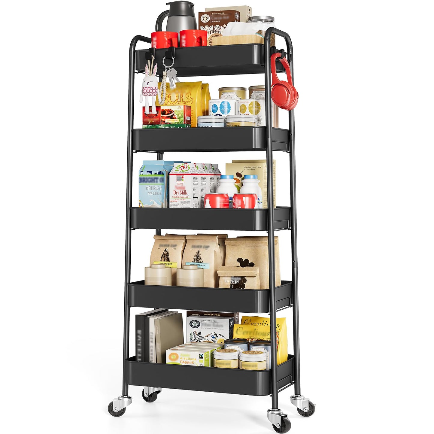 TOOLF Metal Rolling Cart with Wheels