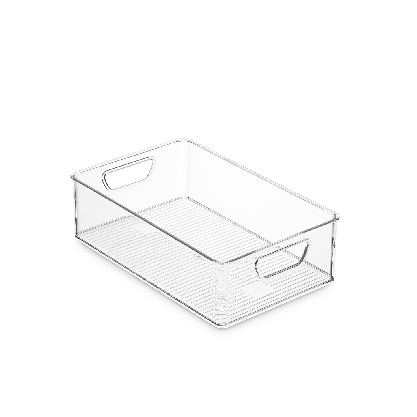 Set of 16 Refrigerator Organizer Bins Stackable Pantry Storage Baskets Clear Plastic Fridge Organizer with Handles