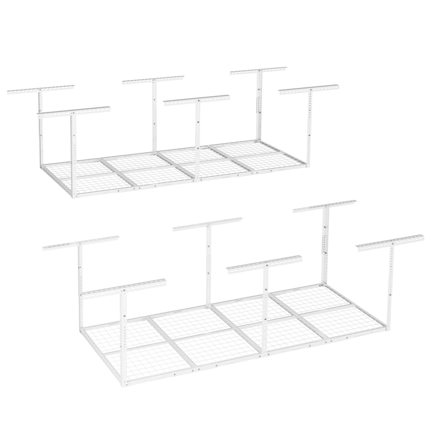 Overhead Garage Storage Rack 4x8 Adjustable Heavy Duty Ceiling Mounted Storage System 750 lbs Capacity Metal Garage Organizer Rack