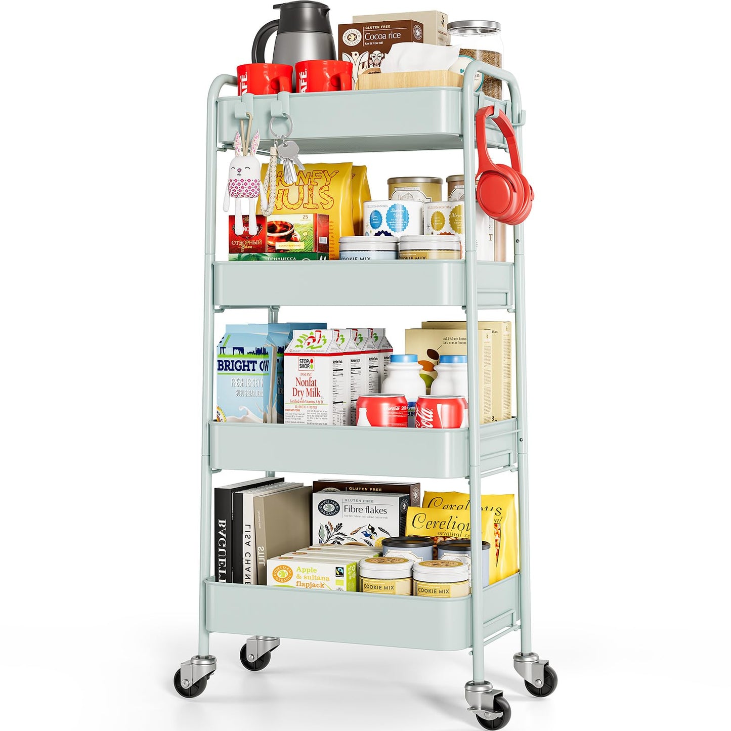 TOOLF Metal Rolling Cart with Wheels