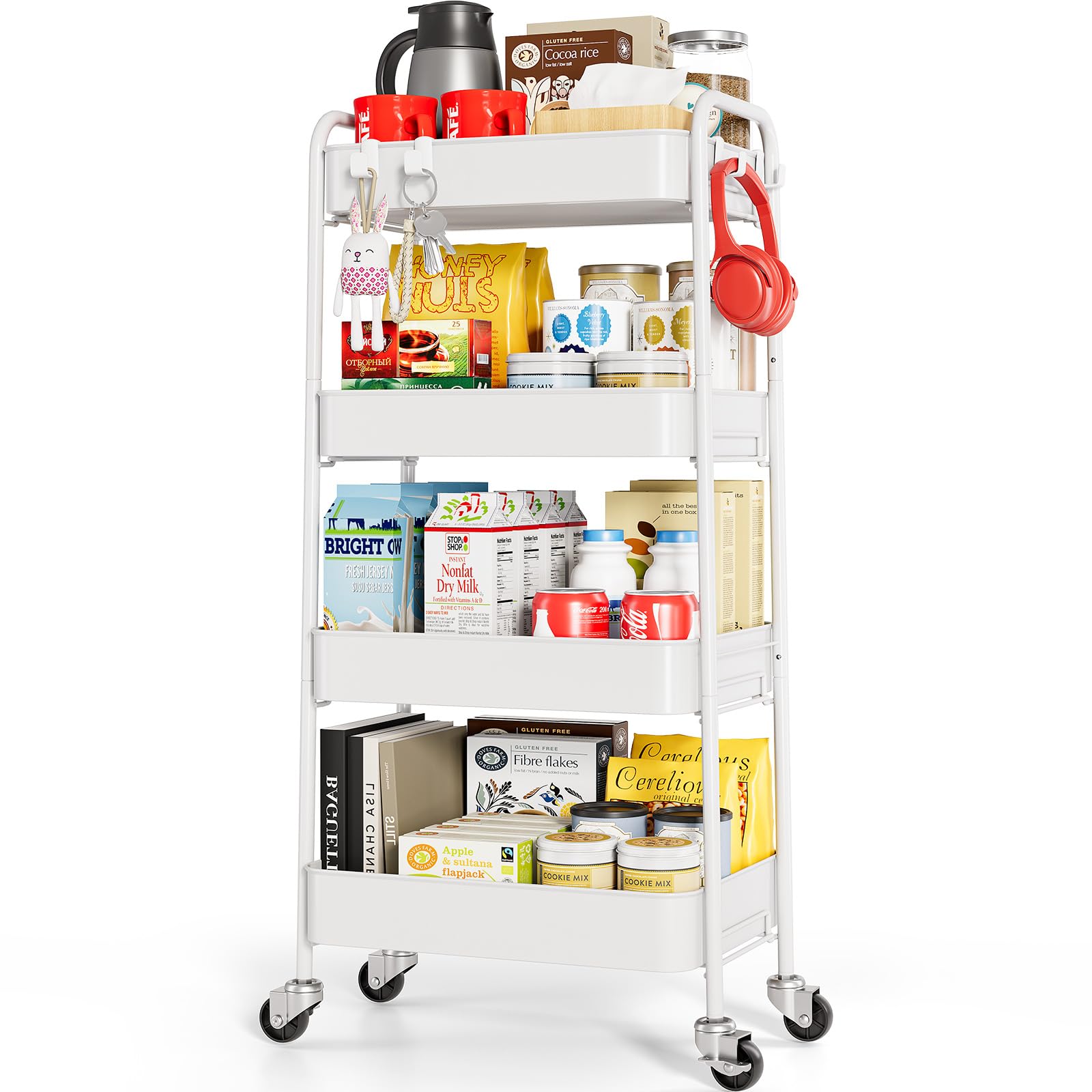 TOOLF Metal Rolling Cart with Wheels