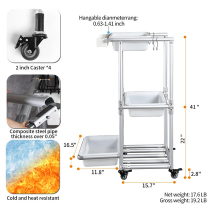 Rolling Cleaning Cart Organization Cleaning Supplies Storage Cart Multi Shelf Utility Cart