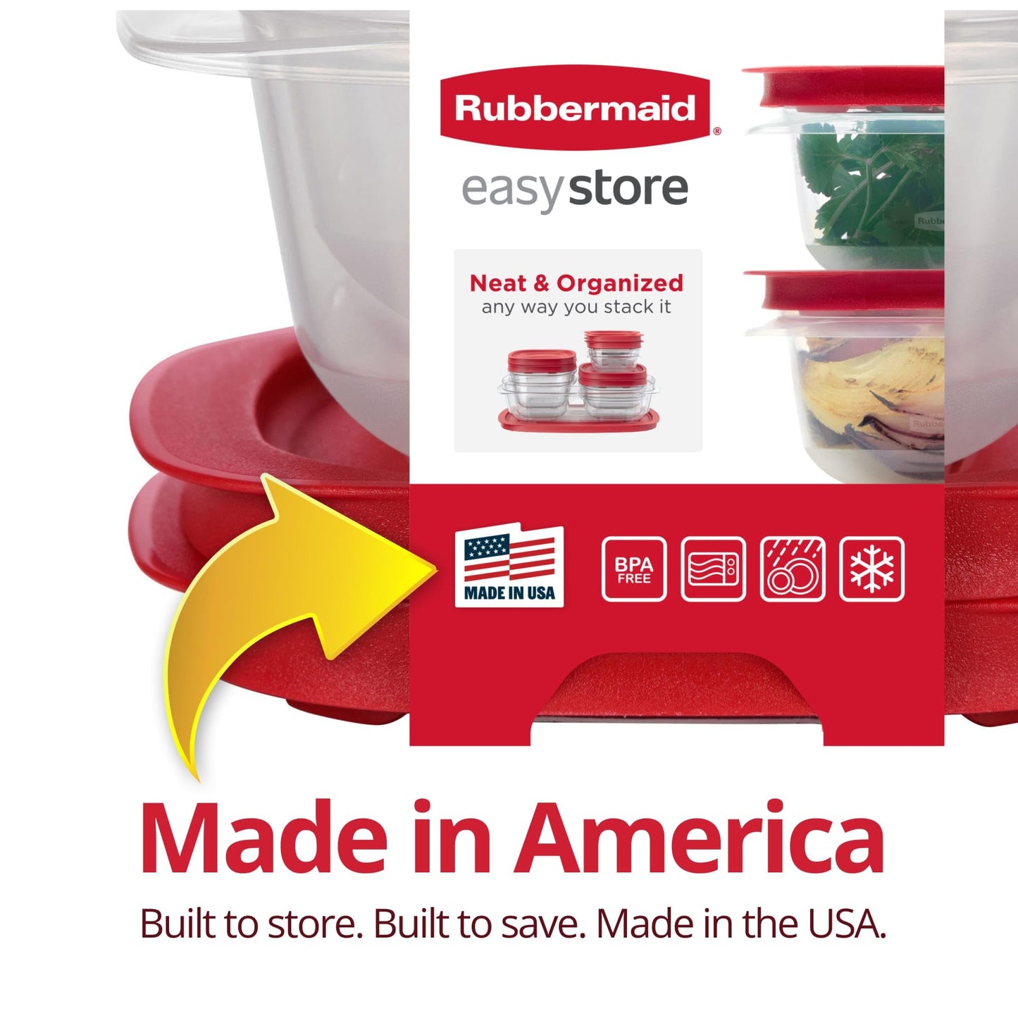 Food Storage Containers Set, 22-Piece Rectangle & Square with Lids