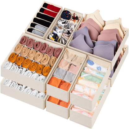 Drawer Organizer Dividers Fabric Foldable Closet Storage Bins Underwear Socks Bra Scarf Organizer