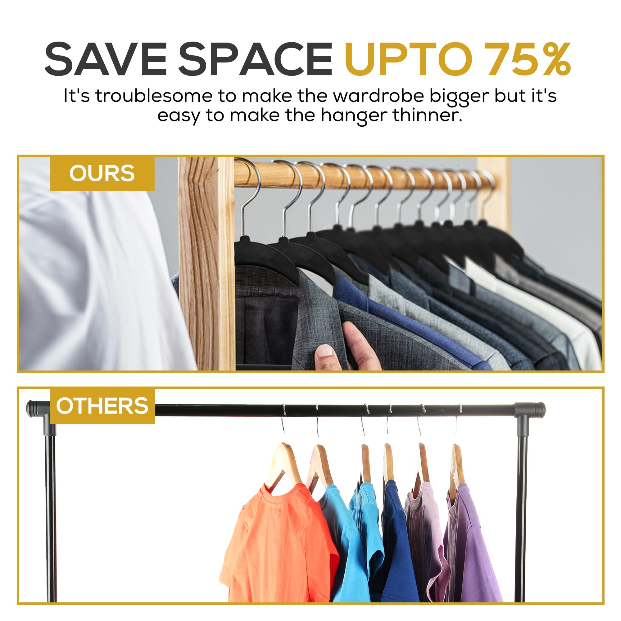 Velvet Hangers Ultra Thin Non Slip Space Saving Clothes Hangers Heavy Duty 360 Swivel Hook Closet Organizer