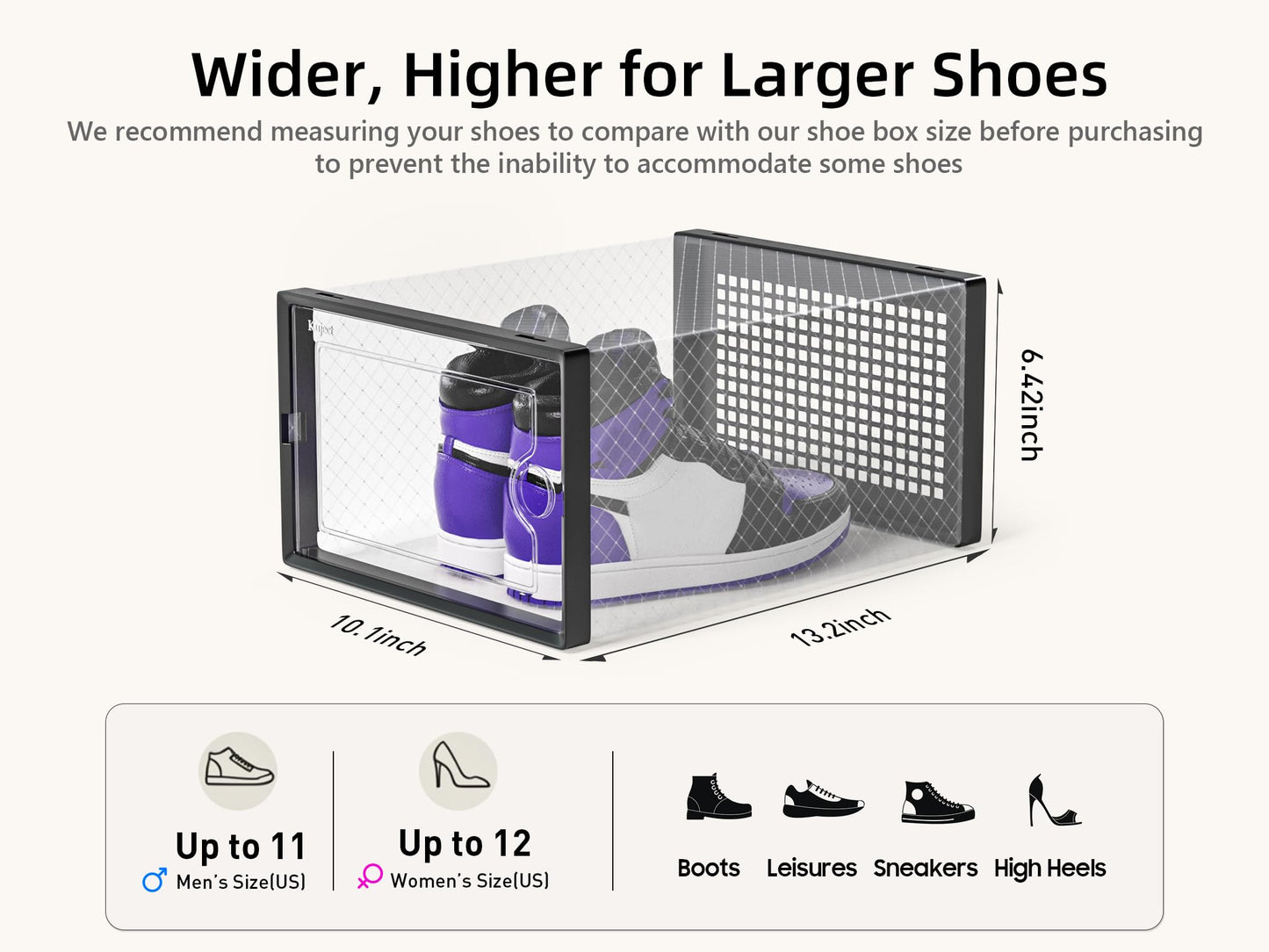 Clear Stackable Shoe Storage Boxes Plastic Sneaker Organizer 12 Pack Shoe Containers Closet Storage System