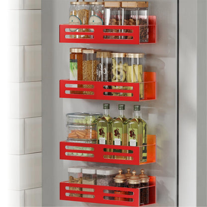 Magnetic Spice Rack for Refrigerator Metal Fridge Organizer Shelf