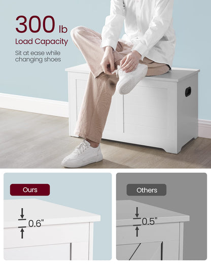 VASAGLE Storage Chest, Storage Trunk with 2 Safety Hinges, Storage Bench