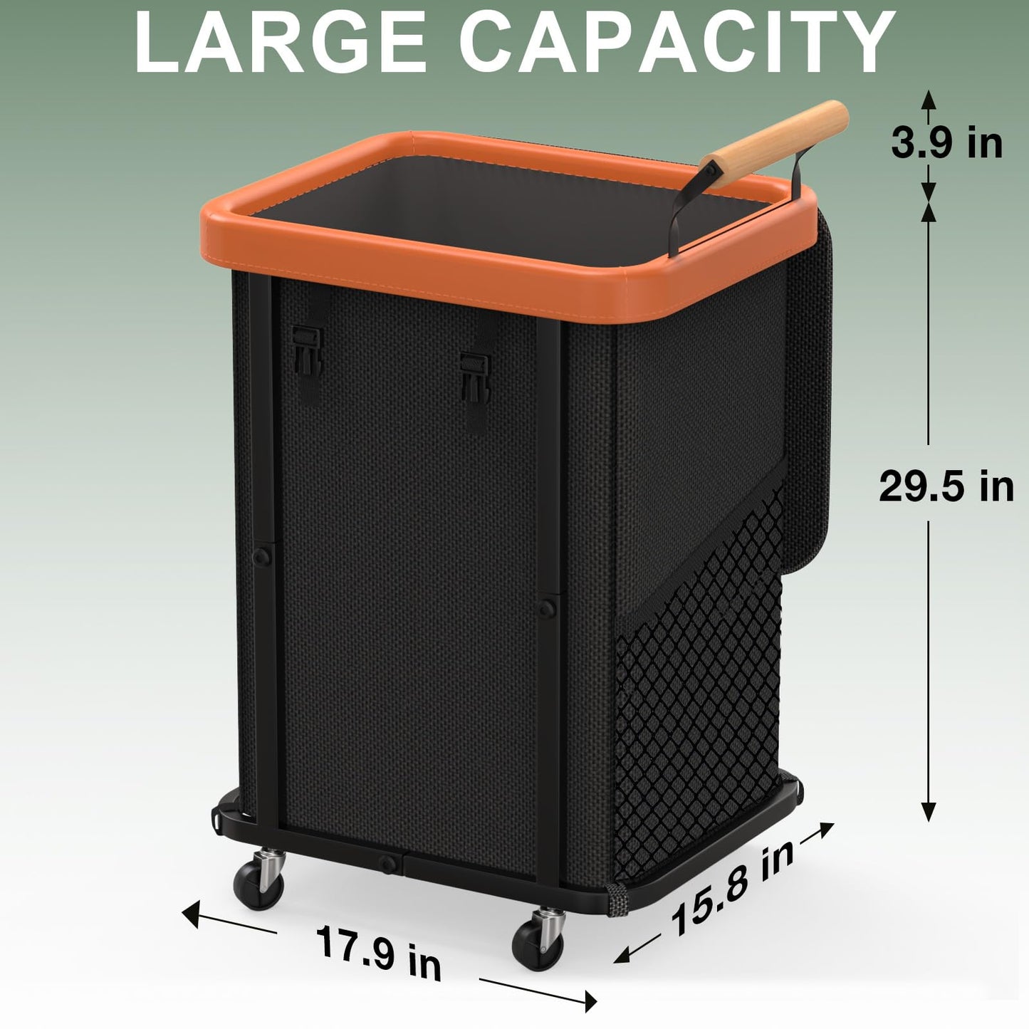 Extra Large 3 Section Rolling Laundry Hamper with Lid Metal Frame Clothes Sorter Cart Laundry Basket Organizer with Wheels