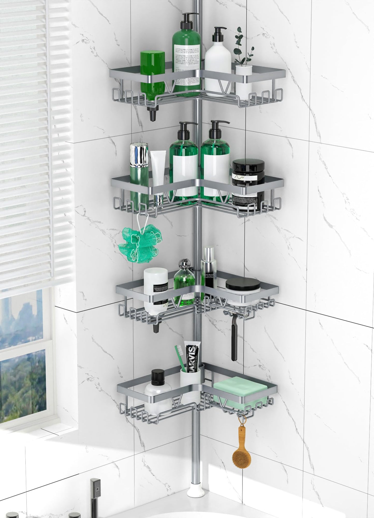 DAOYA Corner Shower Caddy Tension Pole