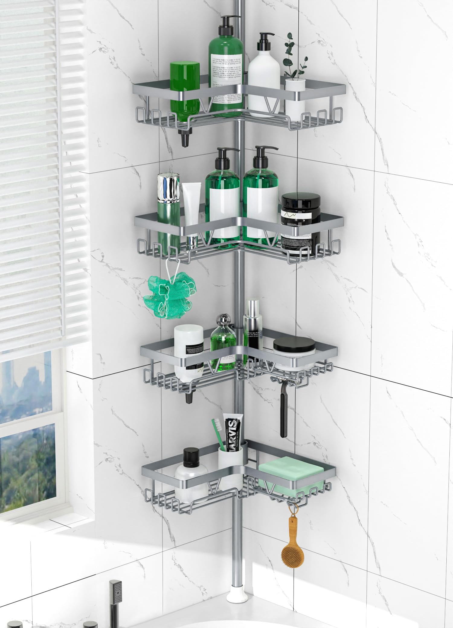 DAOYA Corner Shower Caddy Tension Pole