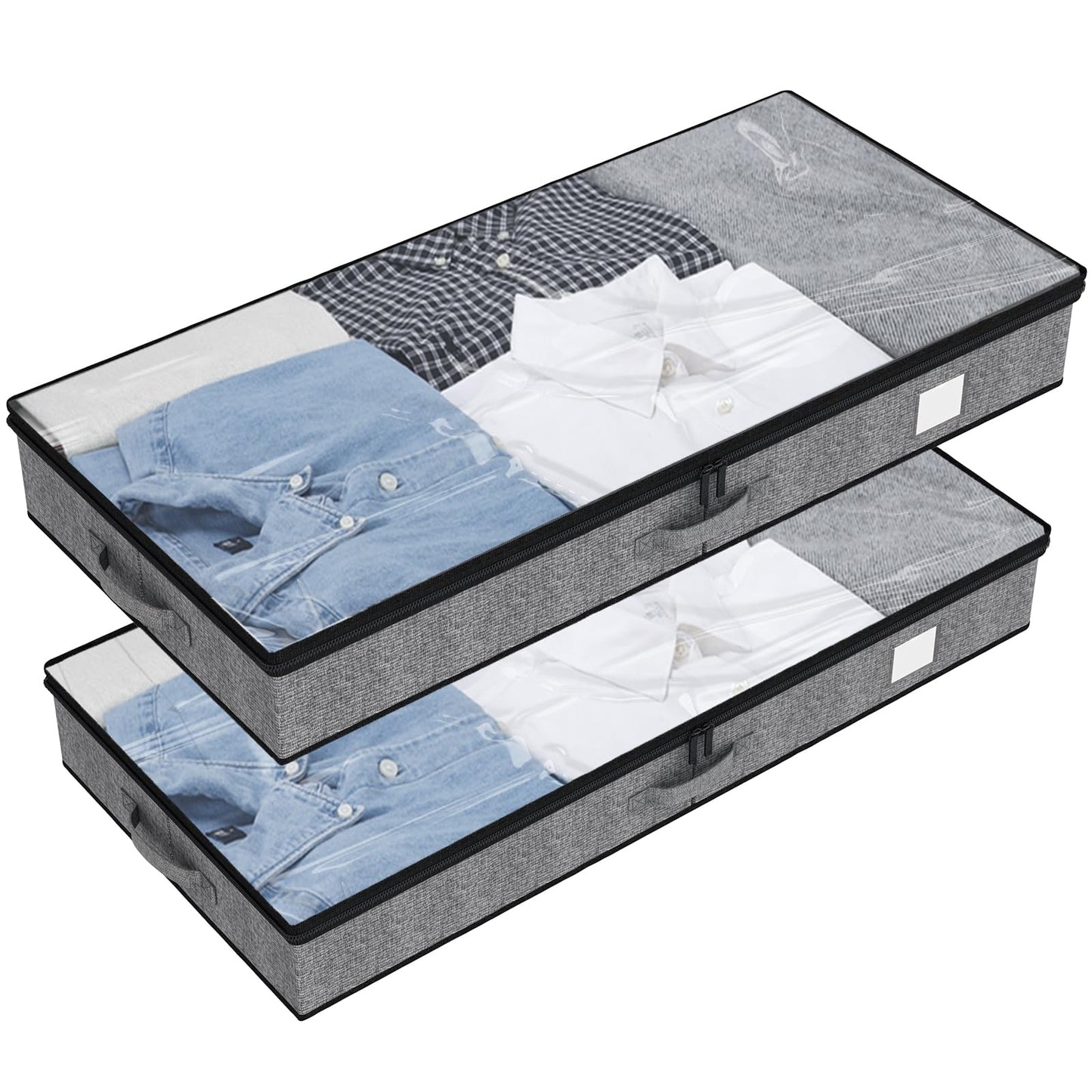 Under Bed Storage Containers 4 Pack Low Profile Clothes Storage Bins with Reinforced Sidewalls and Bottom
