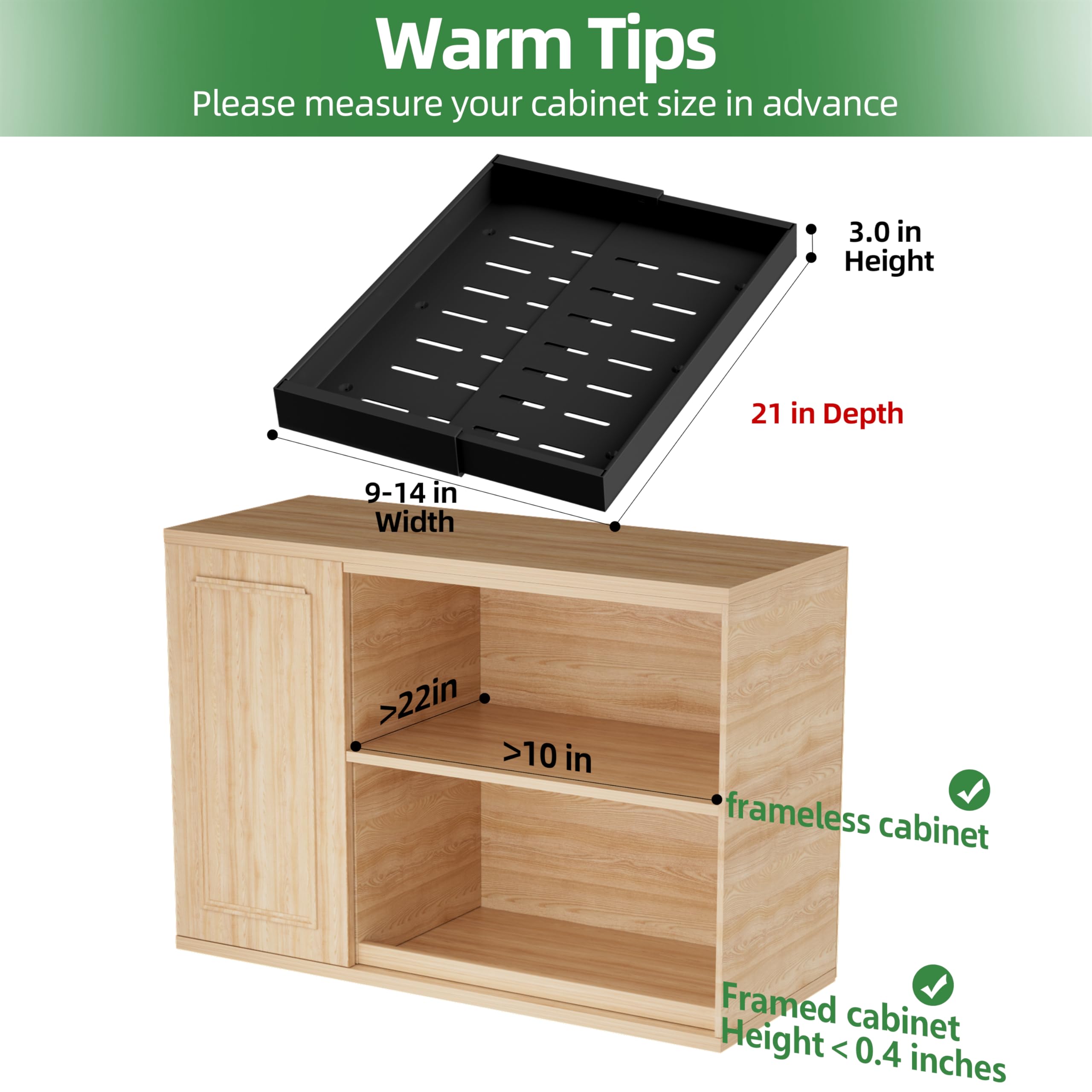 Pull Out Cabinet Organizer Expandable Sliding Drawer Kitchen Cabinet Storage Rack Adhesive Nano Film System