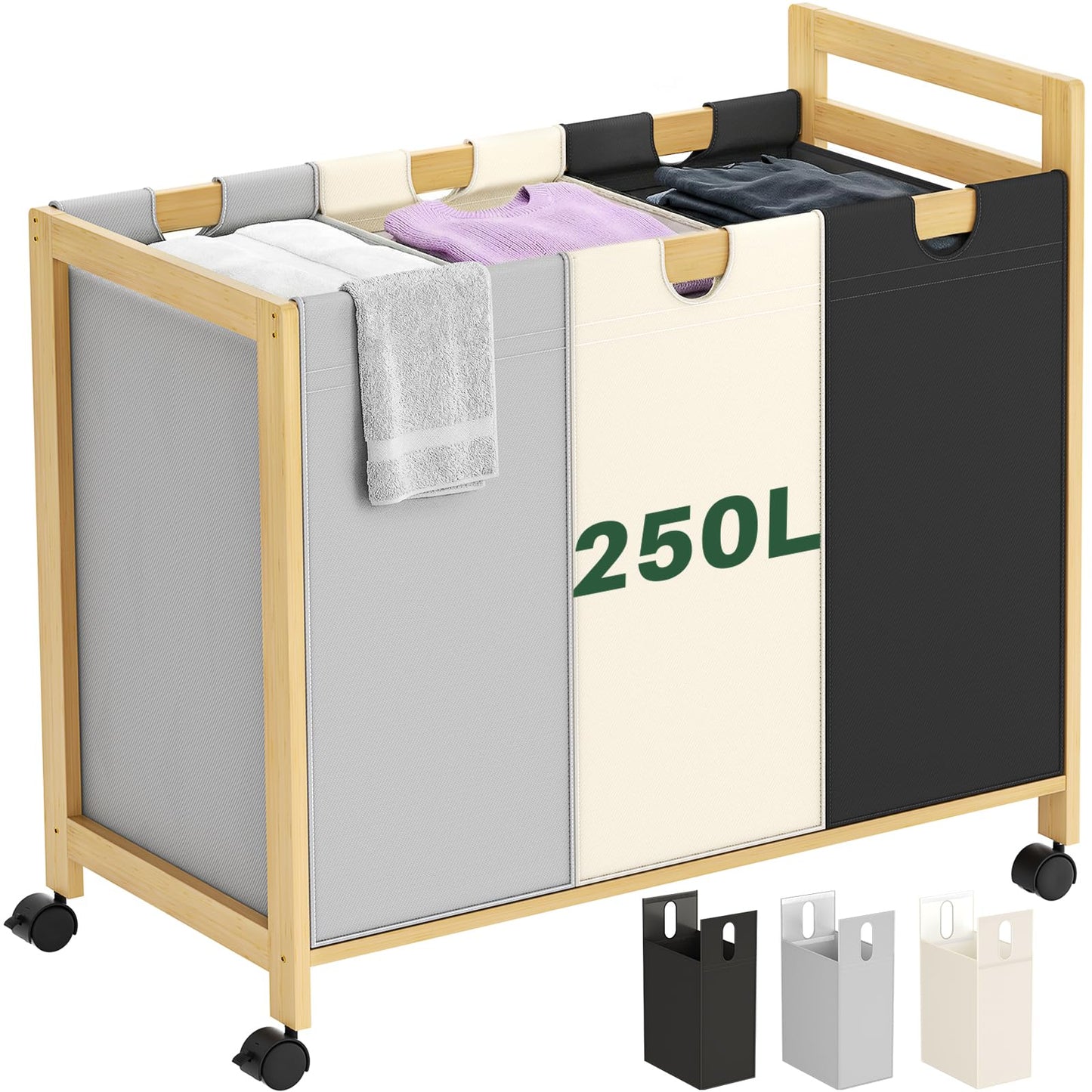 Laundry Hamper with 3 Section