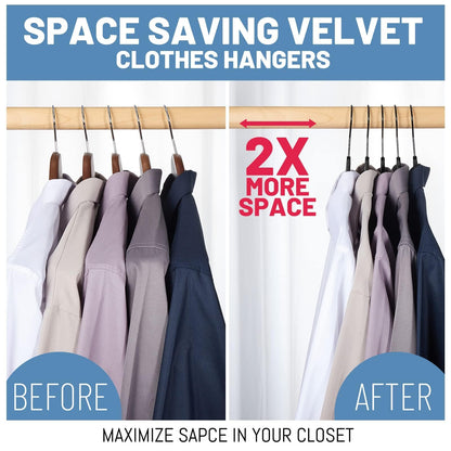 Velvet Hangers Non Slip Ultra Thin Space Saving Clothes Hangers Heavy Duty Closet Organizer Suit Shirt Jacket Hangers
