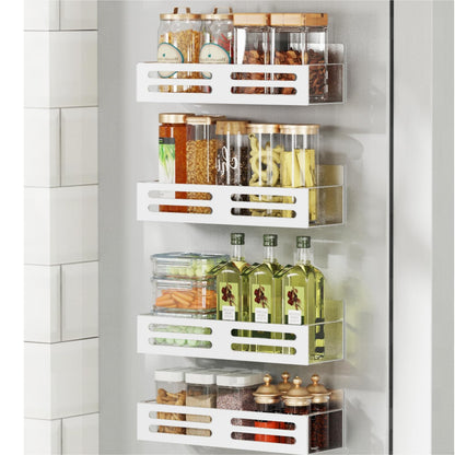 Magnetic Spice Rack for Refrigerator Metal Fridge Organizer Shelf