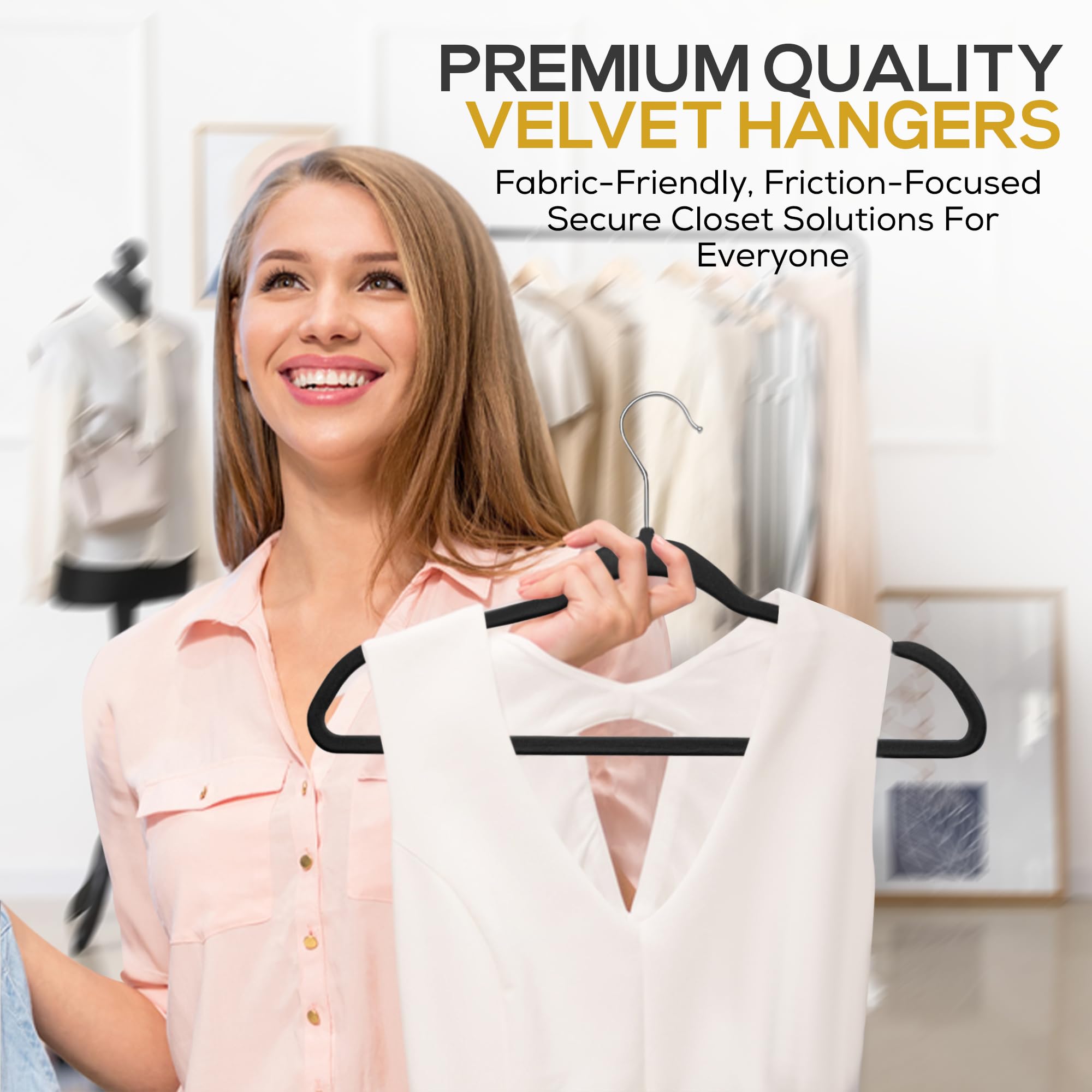Velvet Hangers Ultra Thin Non Slip Space Saving Clothes Hangers Heavy Duty 360 Swivel Hook Closet Organizer