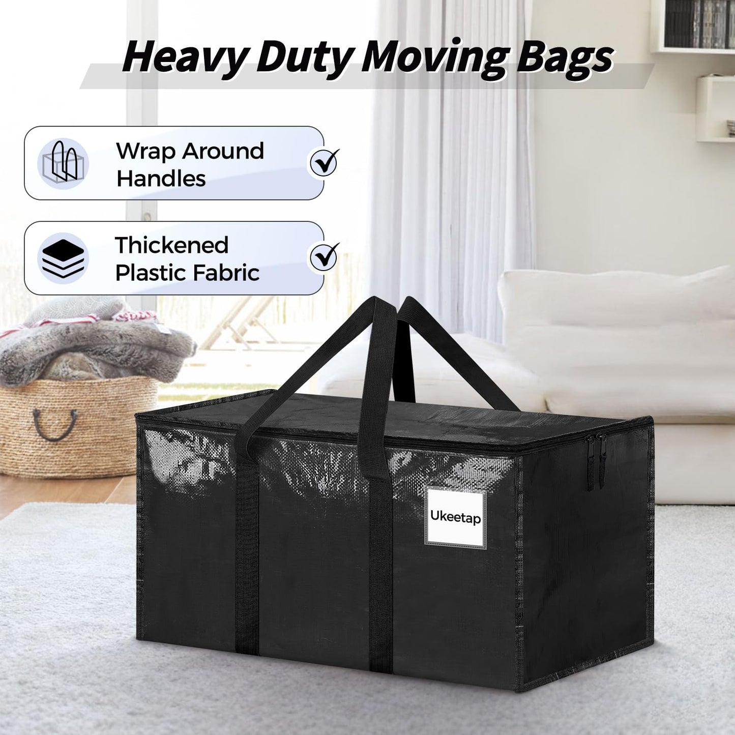Extra Large Heavy Duty Moving Bags Storage Bags with Lids Storage Organizer Containers