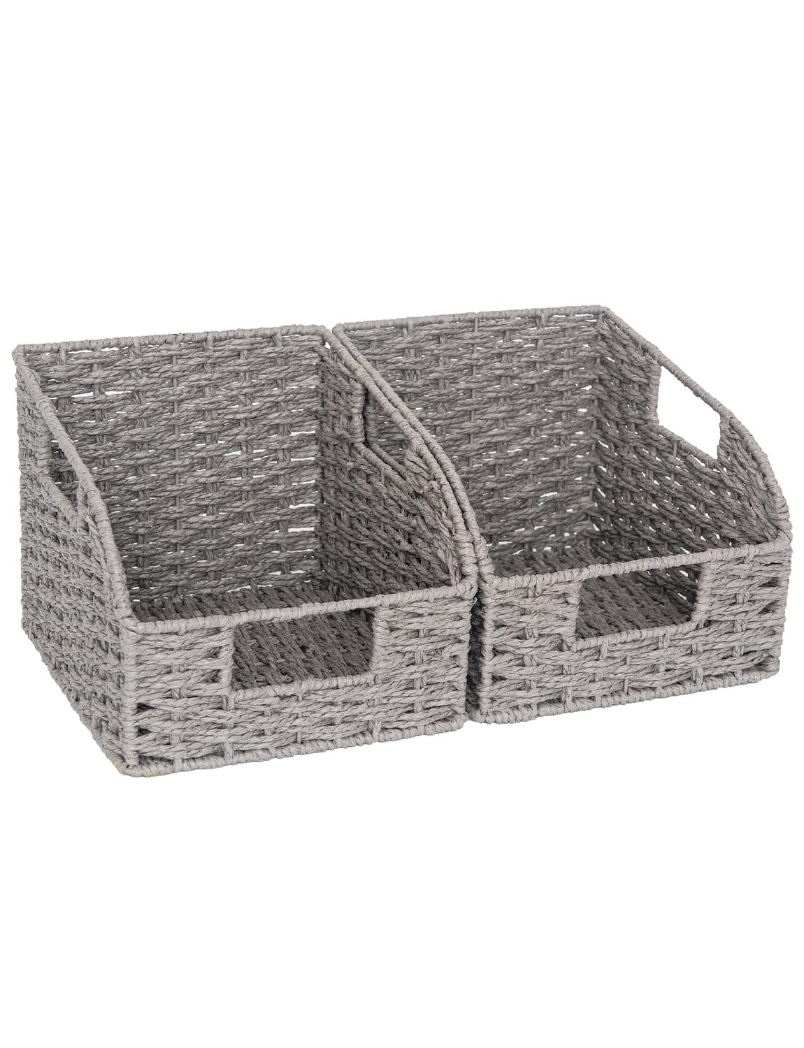 Wicker Storage Baskets Pantry Organizers Storage Basket 2 Pack