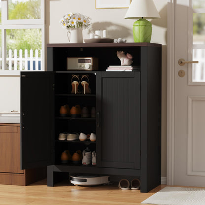 Shoe Cabinet with Doors 5 Tier Adjustable Shelves Entryway Storage Shoe Rack Cabinet