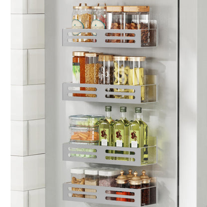 Magnetic Spice Rack for Refrigerator Metal Fridge Organizer Shelf