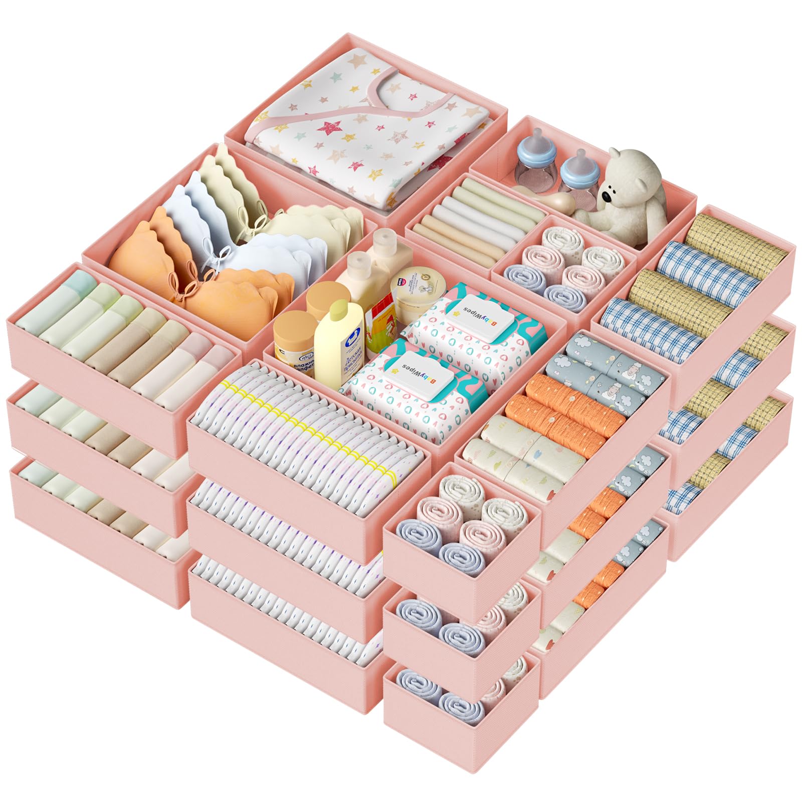 DIMJ Drawer Organizer Clothes Storage 24 Pack