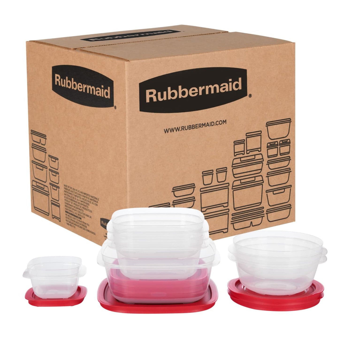 Food Storage Containers Set, 22-Piece Rectangle & Square with Lids