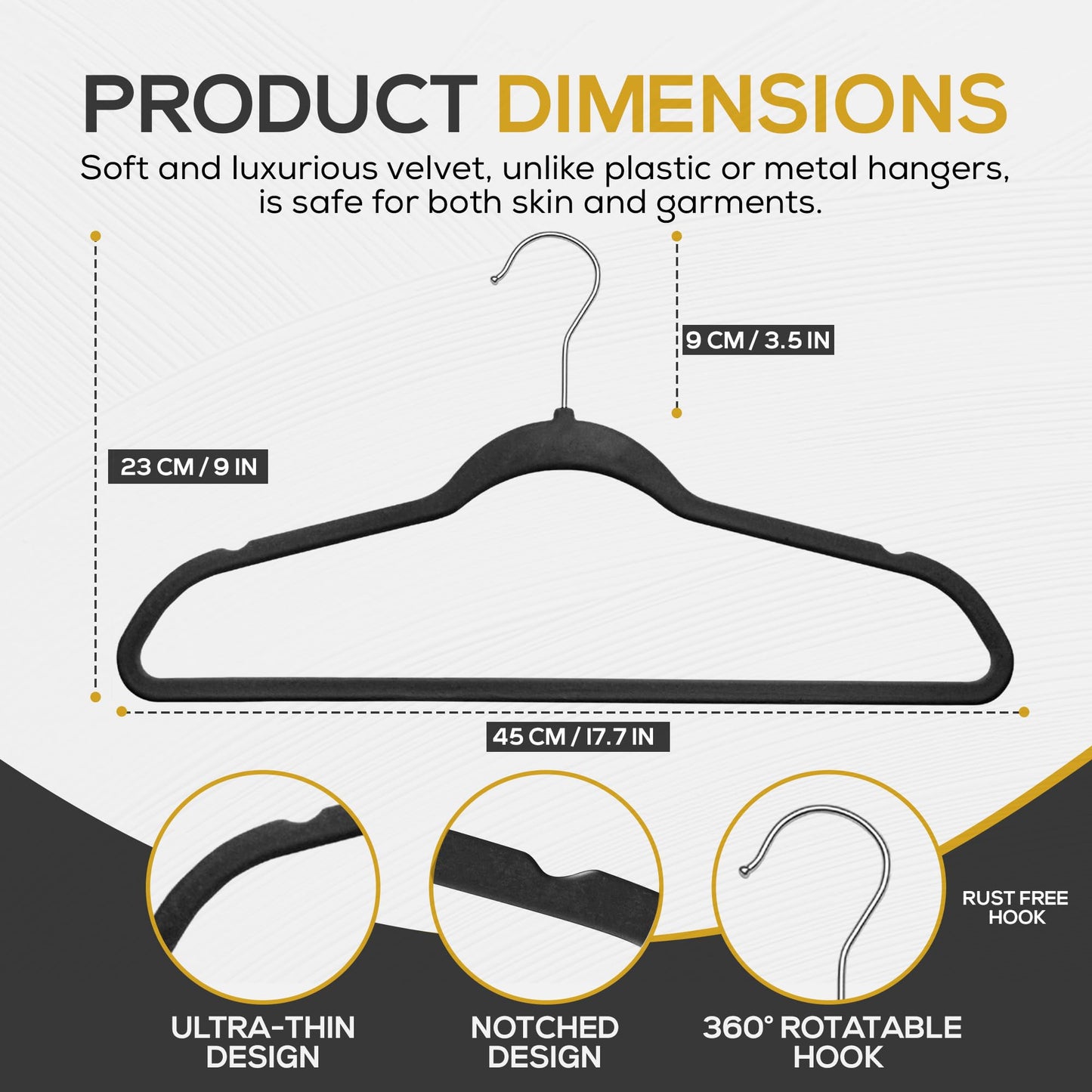 Velvet Hangers Ultra Thin Non Slip Space Saving Clothes Hangers Heavy Duty 360 Swivel Hook Closet Organizer