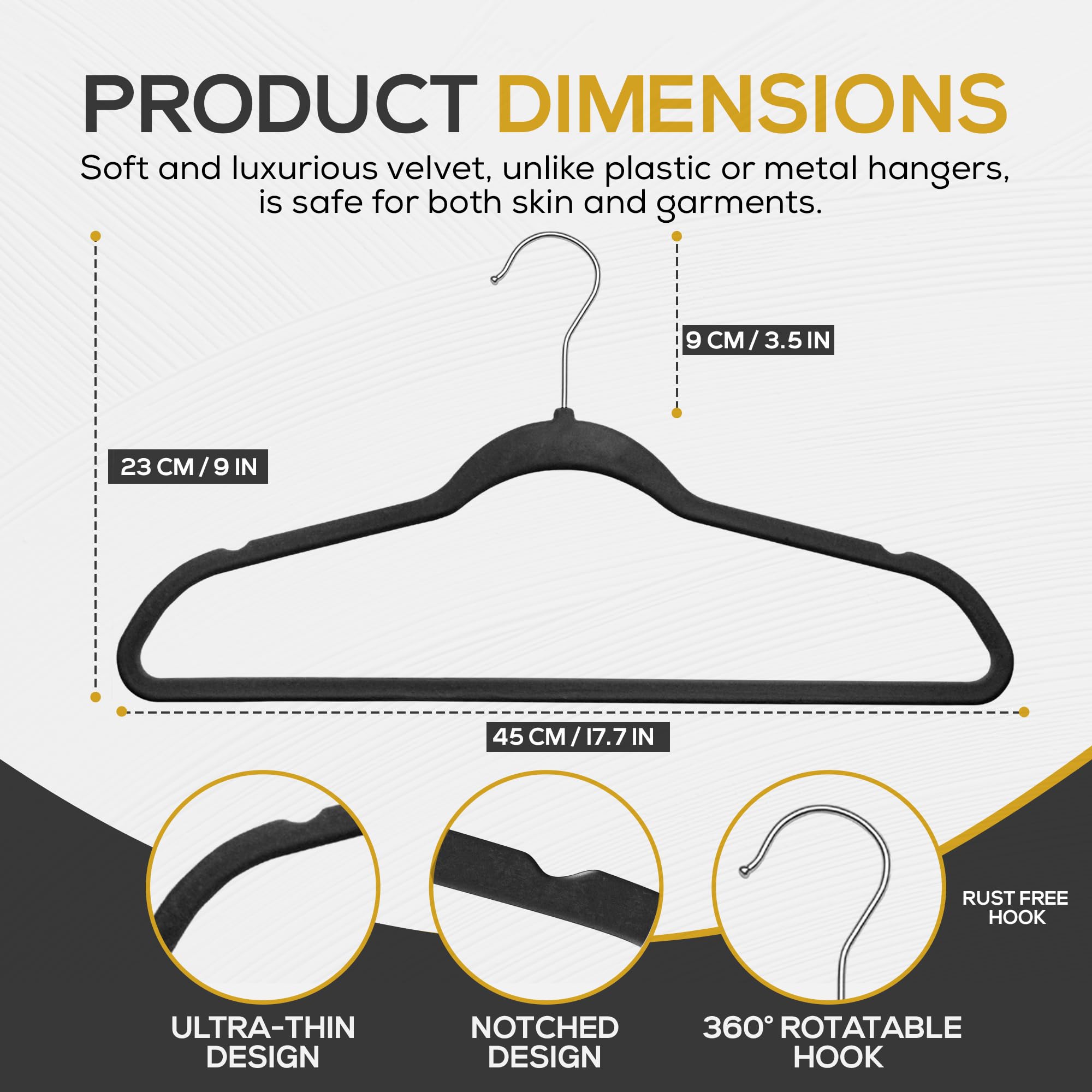 Velvet Hangers Ultra Thin Non Slip Space Saving Clothes Hangers Heavy Duty 360 Swivel Hook Closet Organizer