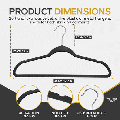 Velvet Hangers Ultra Thin Non Slip Space Saving Clothes Hangers Heavy Duty 360 Swivel Hook Closet Organizer