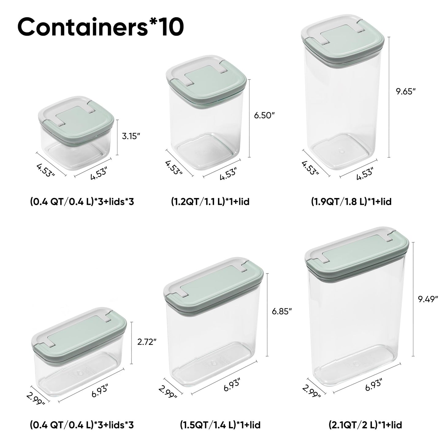 Airtight Food Storage Containers Set, 20-Piece, BPA-Free, Leakproof, Stackable Kitchen Storage