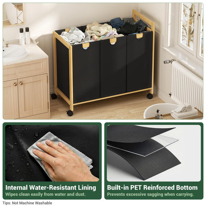 Laundry Hamper with 3 Section