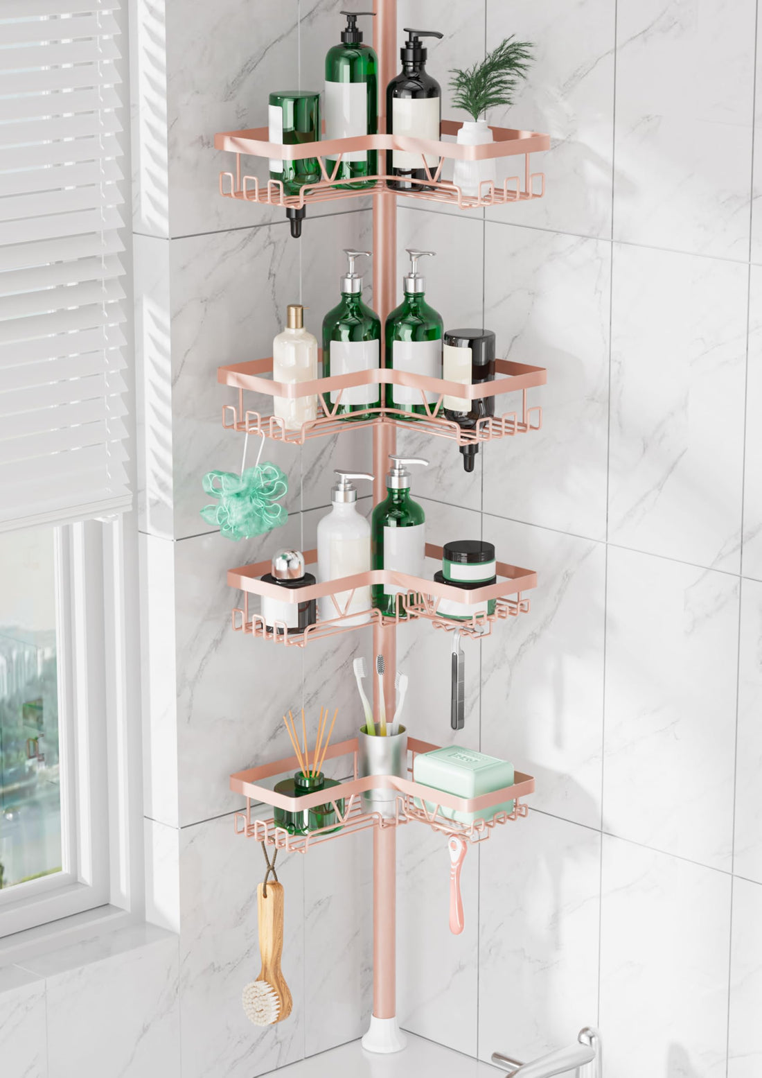 DAOYA Corner Shower Caddy Tension Pole