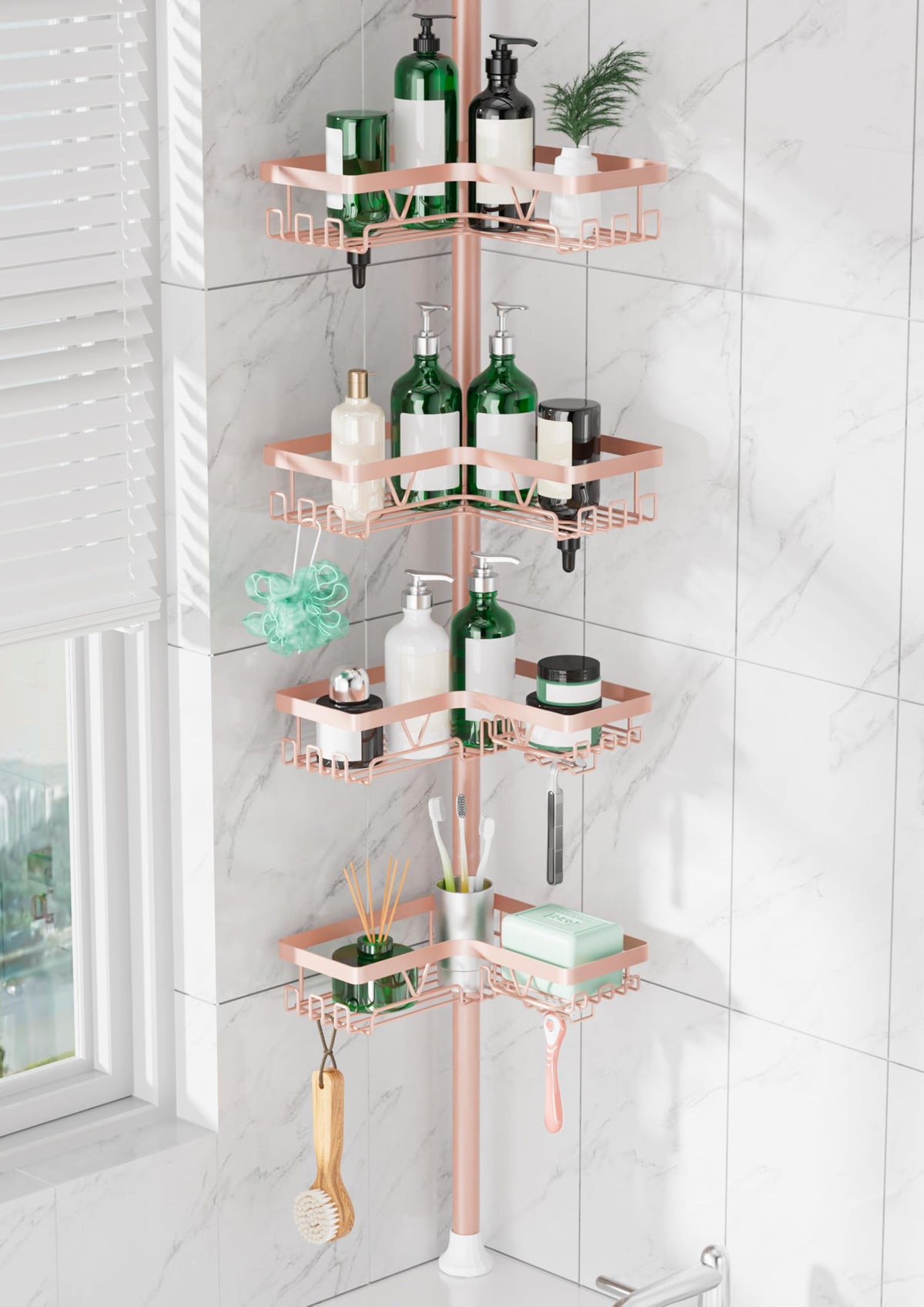 DAOYA Corner Shower Caddy Tension Pole