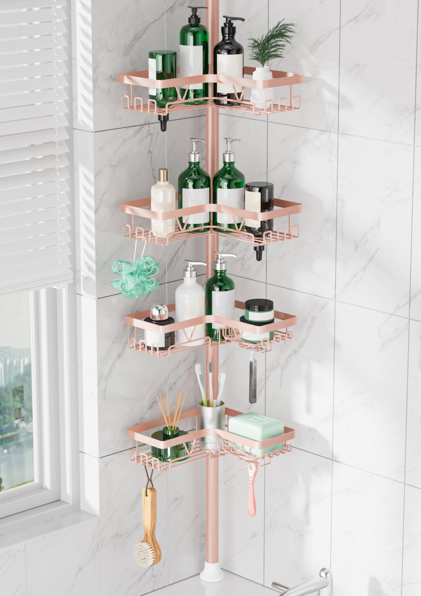 DAOYA Corner Shower Caddy Tension Pole
