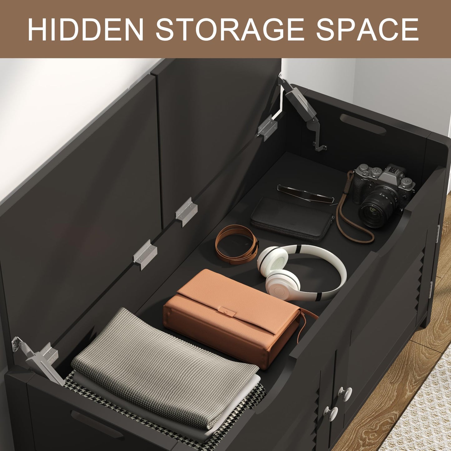 Shoe Storage Bench Lift Top Entryway Storage Bench Organizer Seat with Storage Cabinet