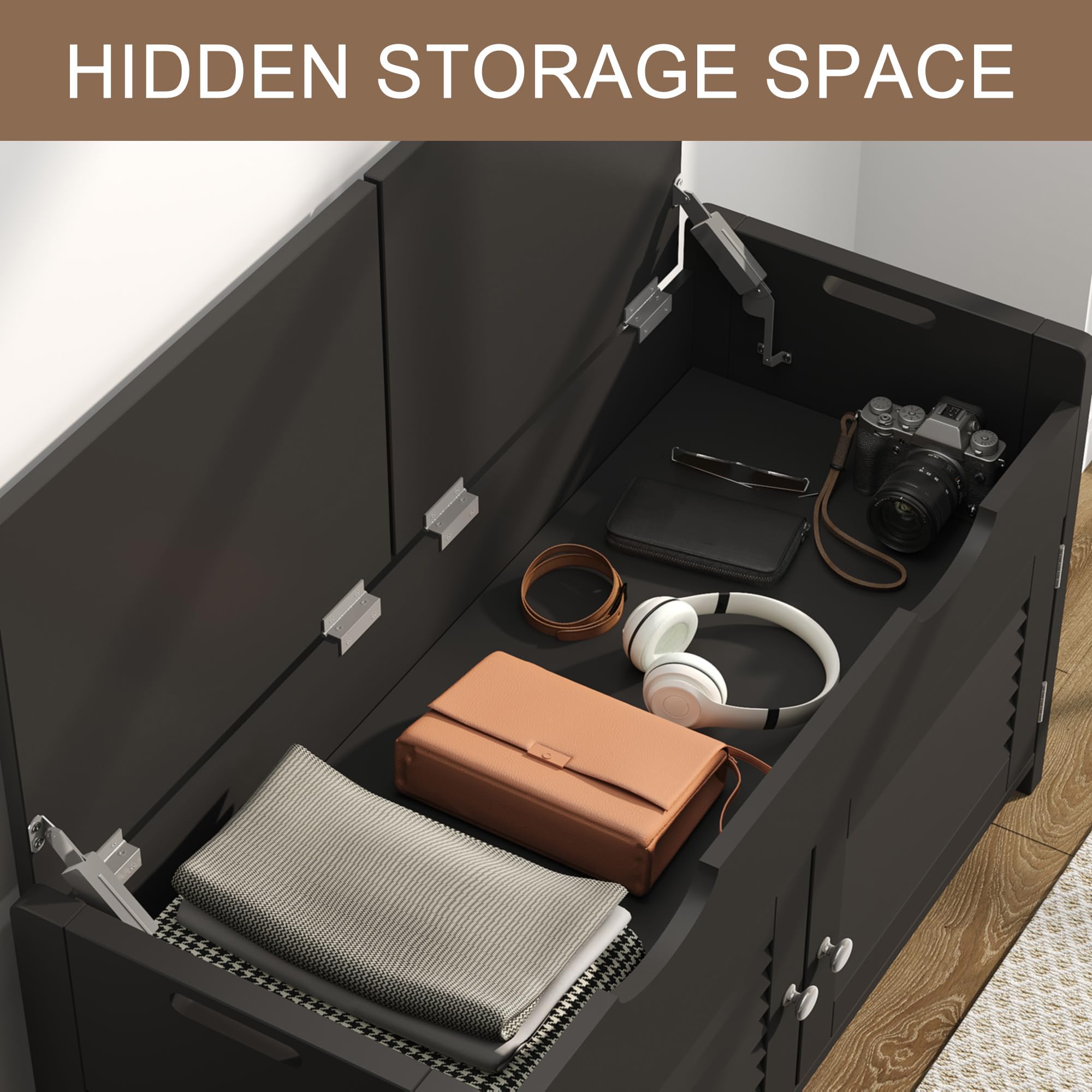 Shoe Storage Bench Lift Top Entryway Storage Bench Organizer Seat with Storage Cabinet