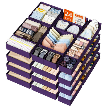 DIMJ Drawer Organizer Clothes Storage 24 Pack