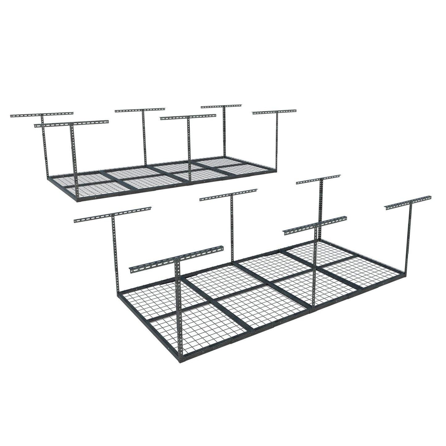 Overhead Garage Storage Rack 4x8 Adjustable Heavy Duty Ceiling Mounted Storage System 750 lbs Capacity Metal Garage Organizer Rack