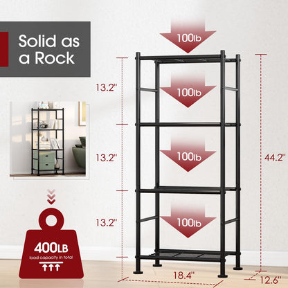 Metal Storage Shelves Space Saving Garage Kitchen Laundry Standing Organizer Rack with Leveling Feet