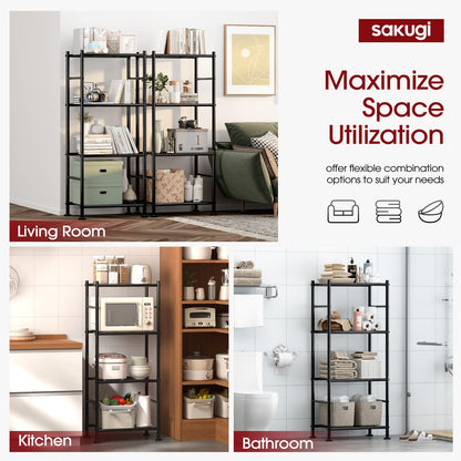 Metal Storage Shelves Space Saving Garage Kitchen Laundry Standing Organizer Rack with Leveling Feet