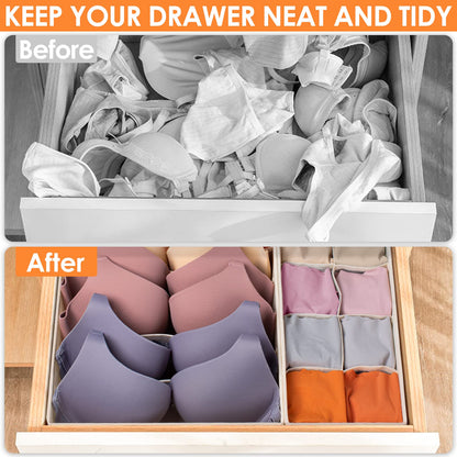 Drawer Organizer Dividers Fabric Foldable Closet Storage Bins Underwear Socks Bra Scarf Organizer