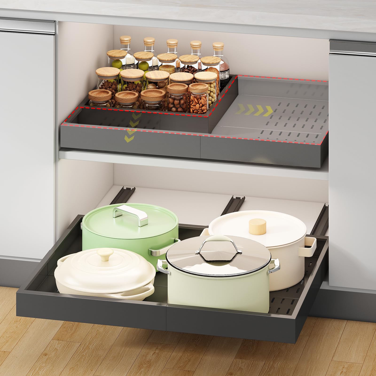 Pull Out Cabinet Organizer Slide Out Drawer Kitchen Cabinet Storage Rack