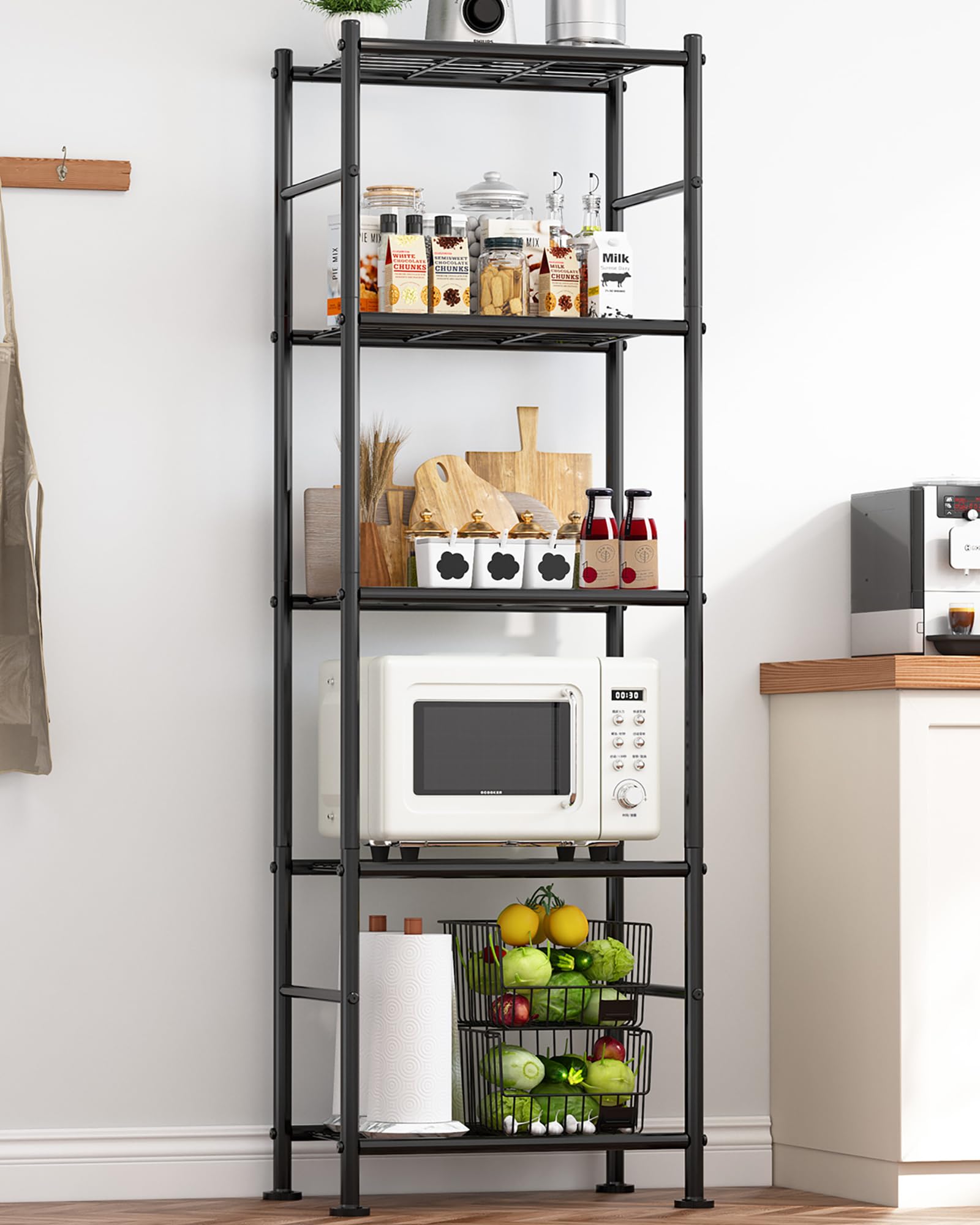 Metal Storage Shelves Space Saving Garage Kitchen Laundry Standing Organizer Rack with Leveling Feet