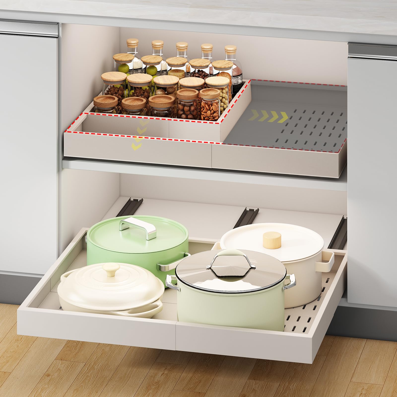 Pull Out Cabinet Organizer Slide Out Drawer Kitchen Cabinet Storage Rack
