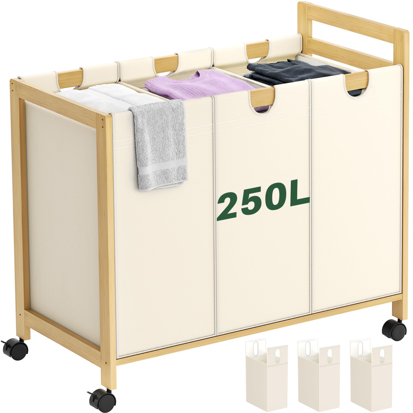 Laundry Hamper with 3 Section